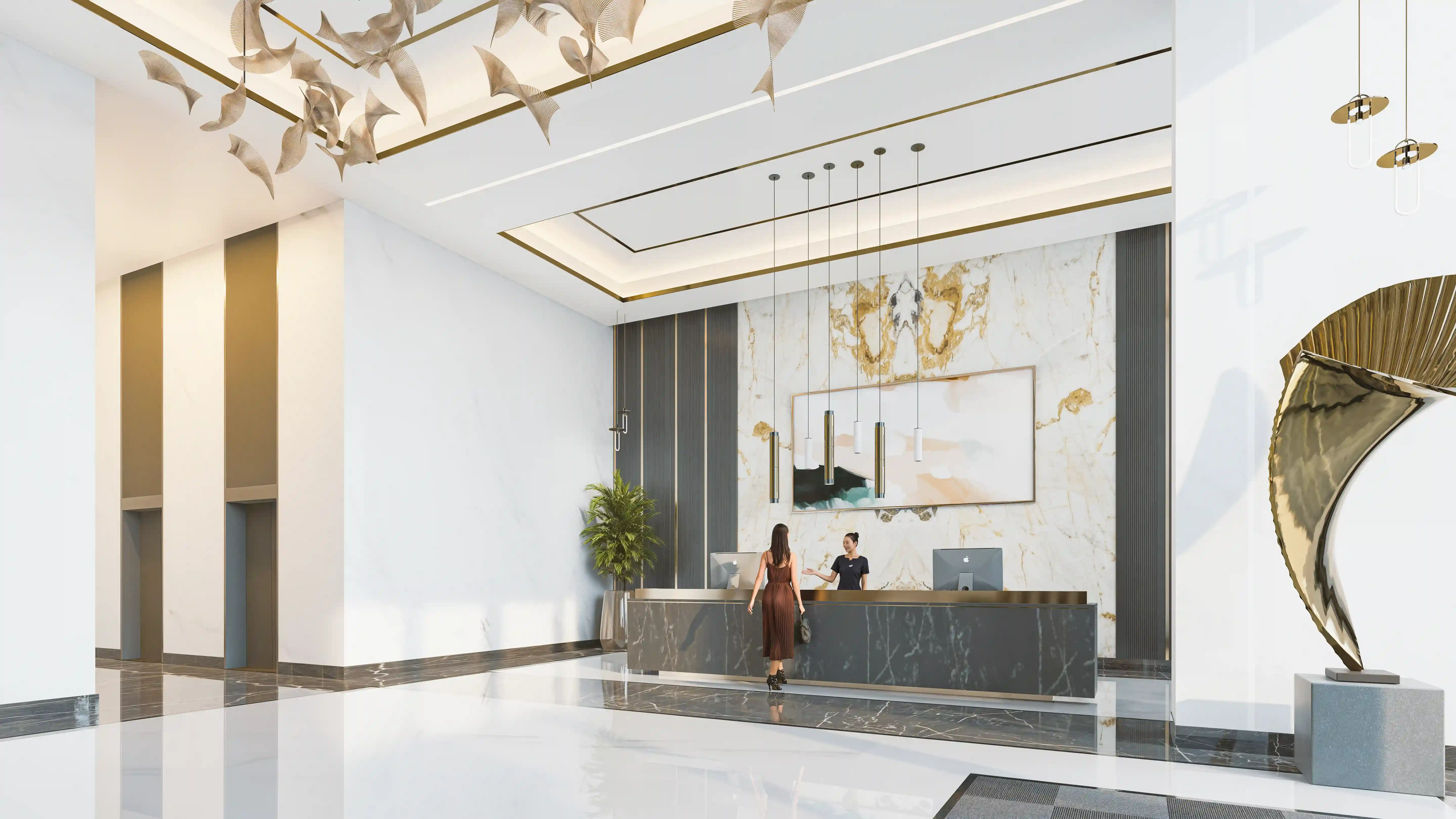 Reception lobby at 311 Boulevard JVC